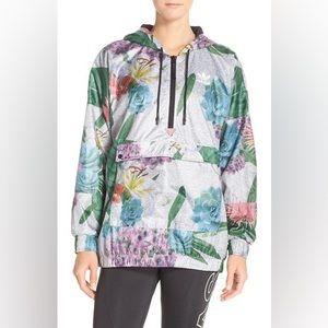 Adidas Training Floral Half Zip Windbreaker Jacket Size XS